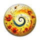 Cabochon Résine - spirale fleur coquelicot