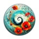 Cabochon Résine - spirale fleur coquelicot