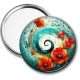 Miroir de poche - spirale fleur coquelicot