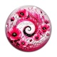 Cabochon Verre - spirale fleur coquelicot