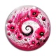 Cabochon Verre - spirale fleur coquelicot