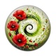 Cabochon Résine - spirale fleur coquelicot