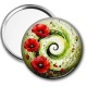 Miroir de poche - spirale fleur coquelicot