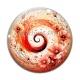 Cabochon Verre - spirale fleur coquelicot
