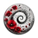 Cabochon Résine - spirale fleur coquelicot