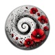 Cabochon Résine - spirale fleur coquelicot