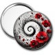 Miroir de poche - spirale fleur coquelicot