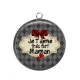Pendentif Cabochon Argent - je t'aime maman