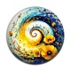 Cabochon Résine - spirale fleur coquelicot