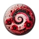 Cabochon Résine - spirale fleur coquelicot