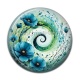 Cabochon Résine - spirale fleur coquelicot