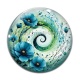 Cabochon Verre - spirale fleur coquelicot