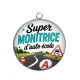 Pendentif Cabochon Argent - super monitrice d'auto école