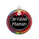 Pendentif Cabochon Argent - maman je t'aime