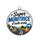 Pendentif Cabochon Argent - super monitrice d'auto école