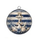 Pendentif Cabochon Argent - ancre de bateau