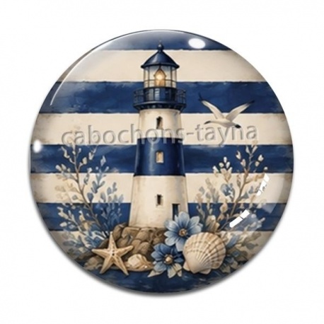 Cabochon Verre - phare de mer