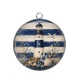 Pendentif Cabochon Argent - phare de mer