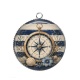 Pendentif Cabochon Argent - boussole de mer