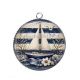 Pendentif Cabochon Argent - bateau