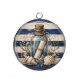 Pendentif Cabochon Argent - bouteille de mer