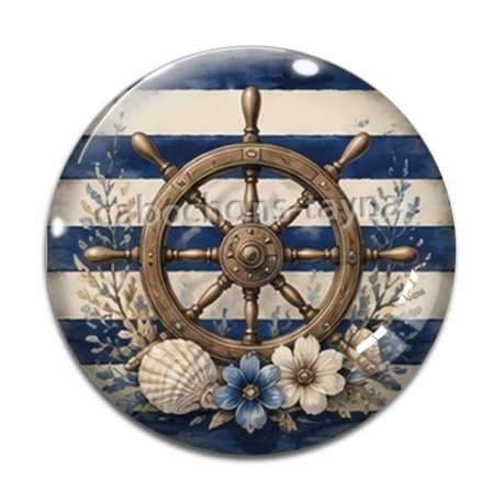 Cabochon Verre - roue de bateau