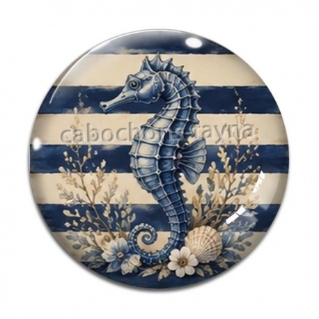 Cabochon Verre - hippocampe