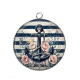 Pendentif Cabochon Argent - ancre de bateau