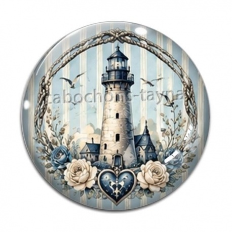 Cabochon Verre - phare de mer