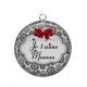 Pendentif Cabochon Argent - maman je t'aime