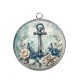 Pendentif Cabochon Argent - ancre de bateau