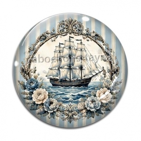 Cabochon Verre - bateau