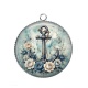 Pendentif Cabochon Argent - ancre de bateau
