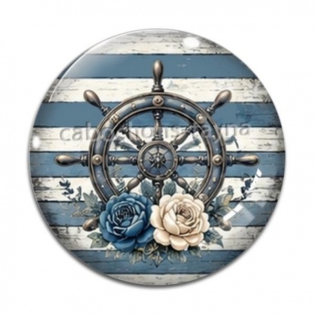 Cabochon Verre - roue de bateau