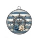 Pendentif Cabochon Argent - roue de bateau
