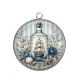 Pendentif Cabochon Argent - bouteille de mer