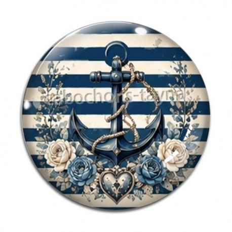 Cabochon Verre - ancre de bateau