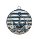 Pendentif Cabochon Argent - ancre de bateau