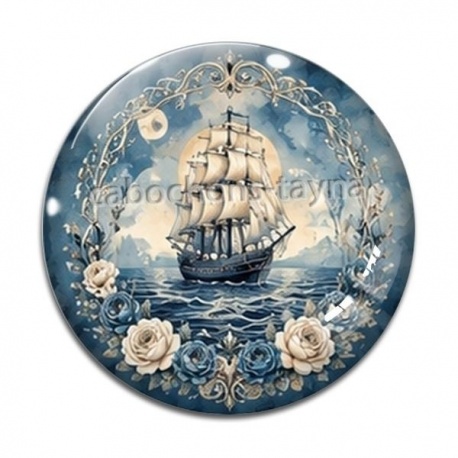 Cabochon Verre - bateau