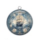 Pendentif Cabochon Argent - bateau