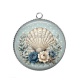 Pendentif Cabochon Argent - coquillage de mer