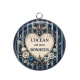 Pendentif Cabochon Argent - l'océan et mon bonheur