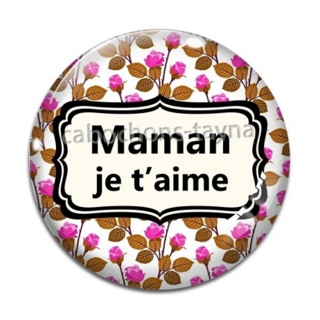 Cabochon Verre - maman je t'aime