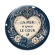 Cabochon Verre - la mer m'apaise le coeur