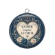 Pendentif Cabochon Argent - la mer m'apaise le coeur
