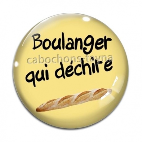Cabochon Verre - boulanger qui déchire