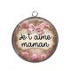 Pendentif Cabochon Argent - maman je t'aime