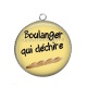 Pendentif Cabochon Argent - boulanger qui déchire