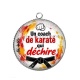 Pendentif Cabochon Argent - un coach de karaté qui déchire