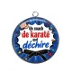 Pendentif Cabochon Argent - un coach de karaté qui déchire